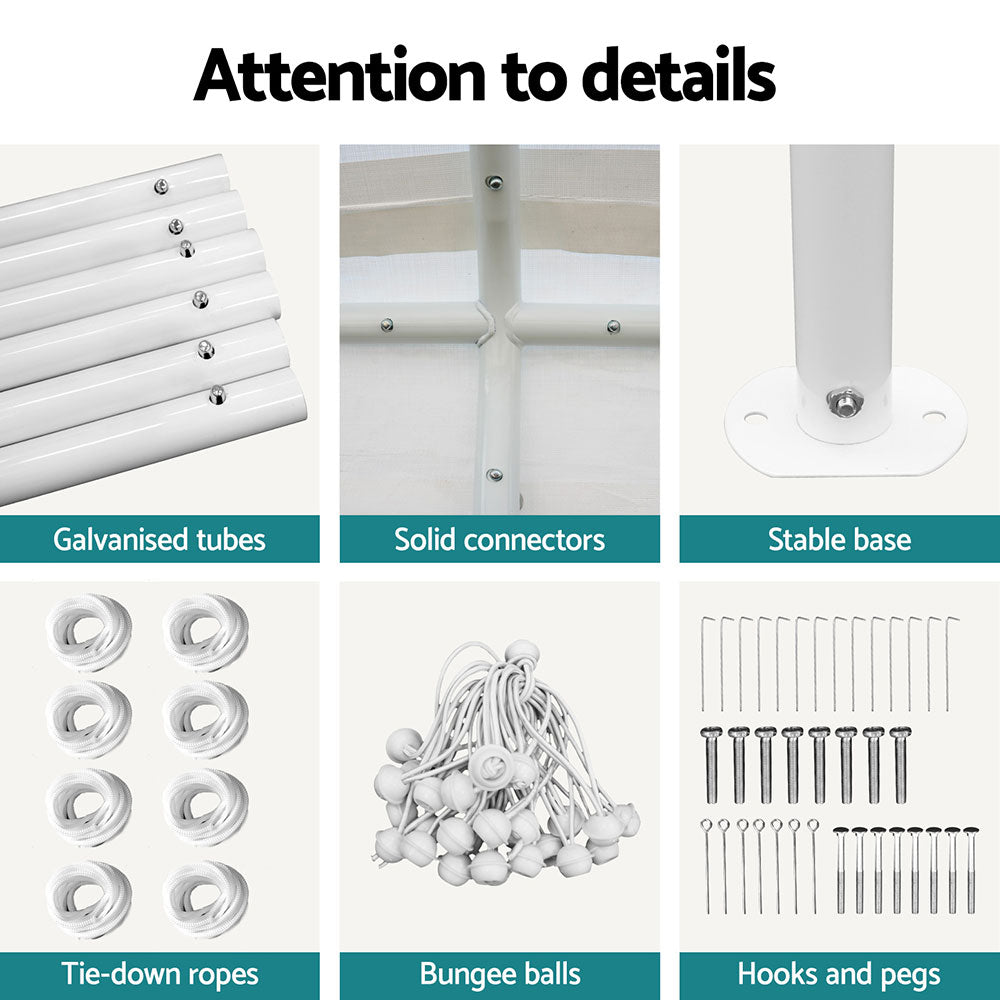 Instahut Carports 6x6m Carport Kits Steel Shelter Gazebo Canopy Garage Portable Garden Shed 6
