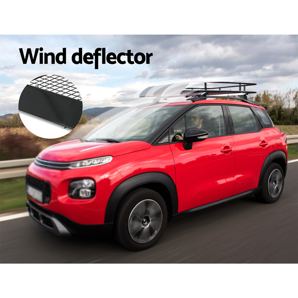 Giantz Universal Car Roof Rack Basket Luggage Vehicle Cargo Carrier 123cm Black 7