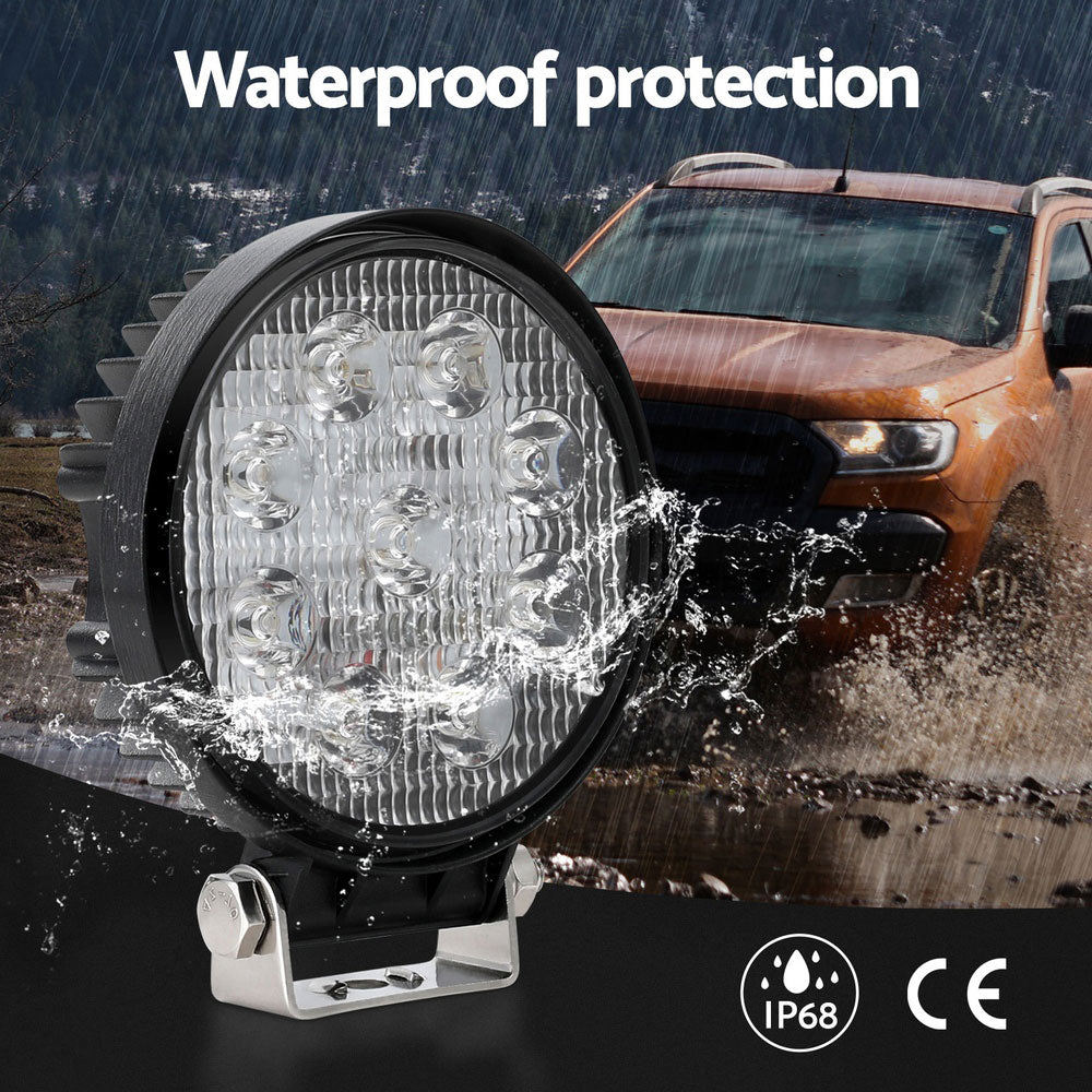 Giantz Pair LED Driving Lights 4.5 Inch Flood Spot Lights Car Truck SUV 12V 24V 5
