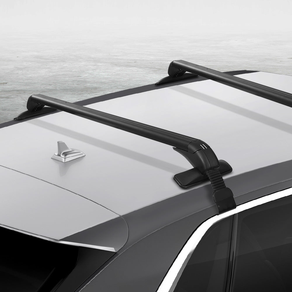 Universal Car Roof Rack Cross Bars 90cm Aluminium Adjustable Lockable 45kg Clamps 7