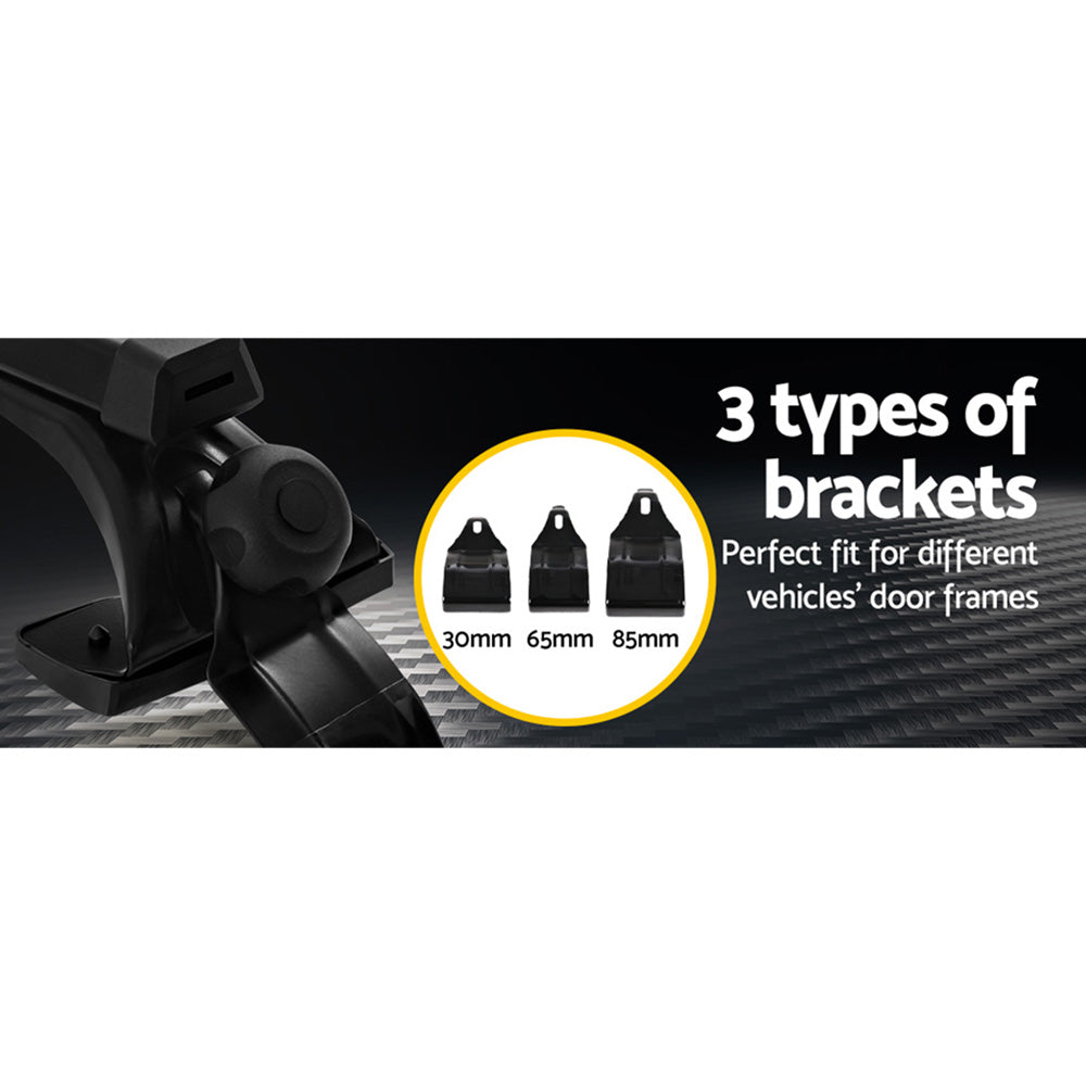 Universal Car Roof Racks Pod Aluminium Cross Bars Brackets 145cm Black 6