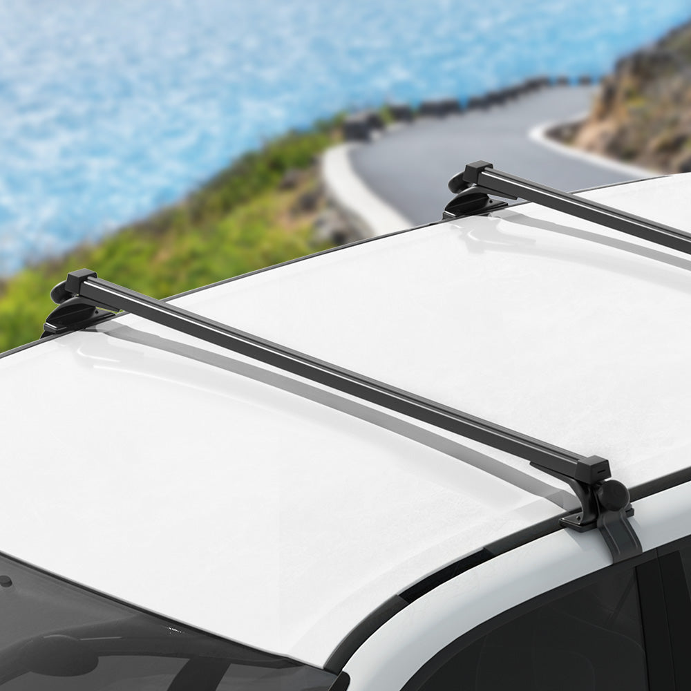 Universal Car Roof Racks Pod Aluminium Cross Bars Brackets 145cm Black 7