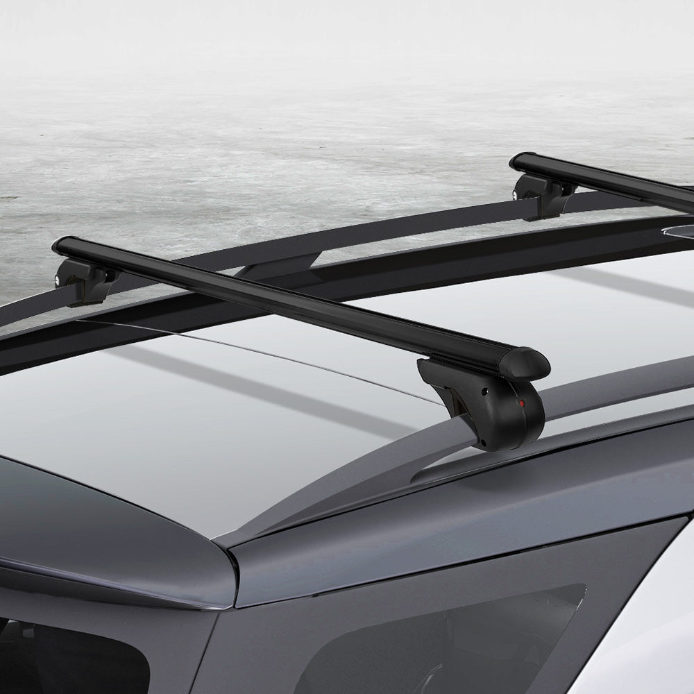 Universal Car Roof Racks Pod Aluminium Cross Bars Adjustable 108cm Black 7
