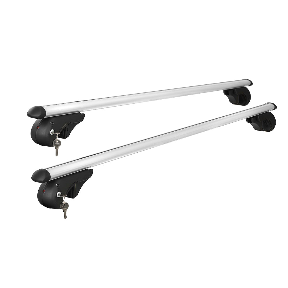 Universal Car Roof Racks Pod Aluminium Cross Bars Adjustable 108cm Silver 3