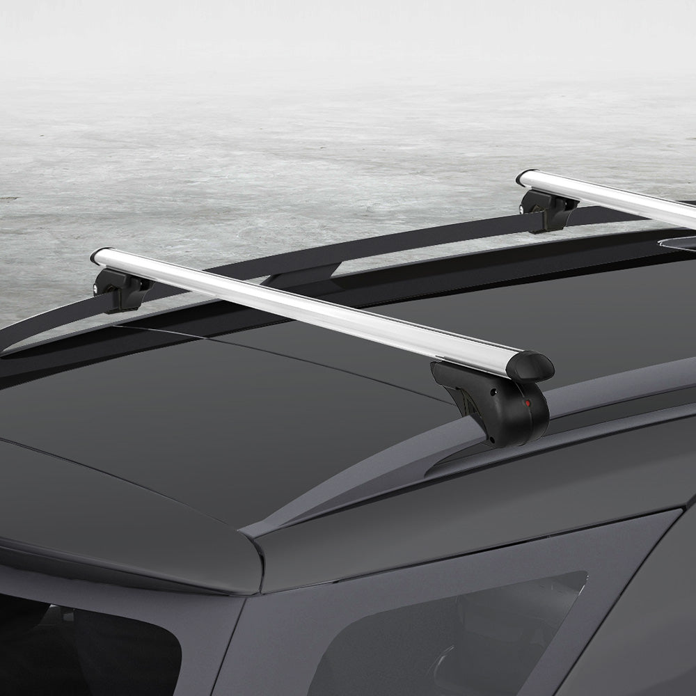 Universal Car Roof Racks Pod Aluminium Cross Bars Adjustable 108cm Silver 7