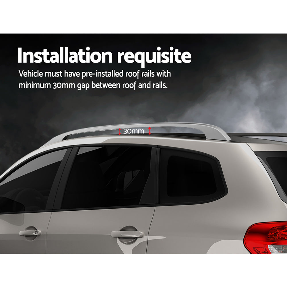 Universal Car Roof Racks Pod Cross Bars Aluminium Adjustable 123cm Sliver 4