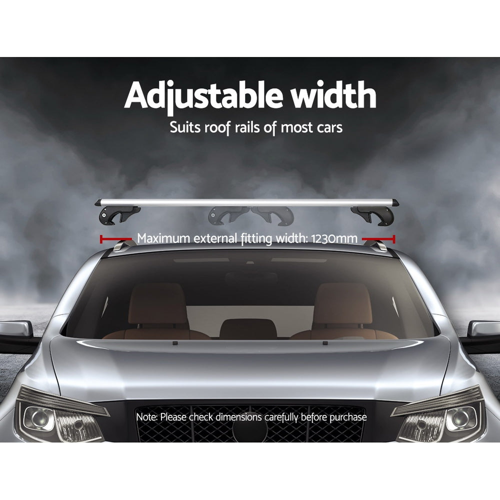Universal Car Roof Racks Pod Cross Bars Aluminium Adjustable 123cm Sliver 5