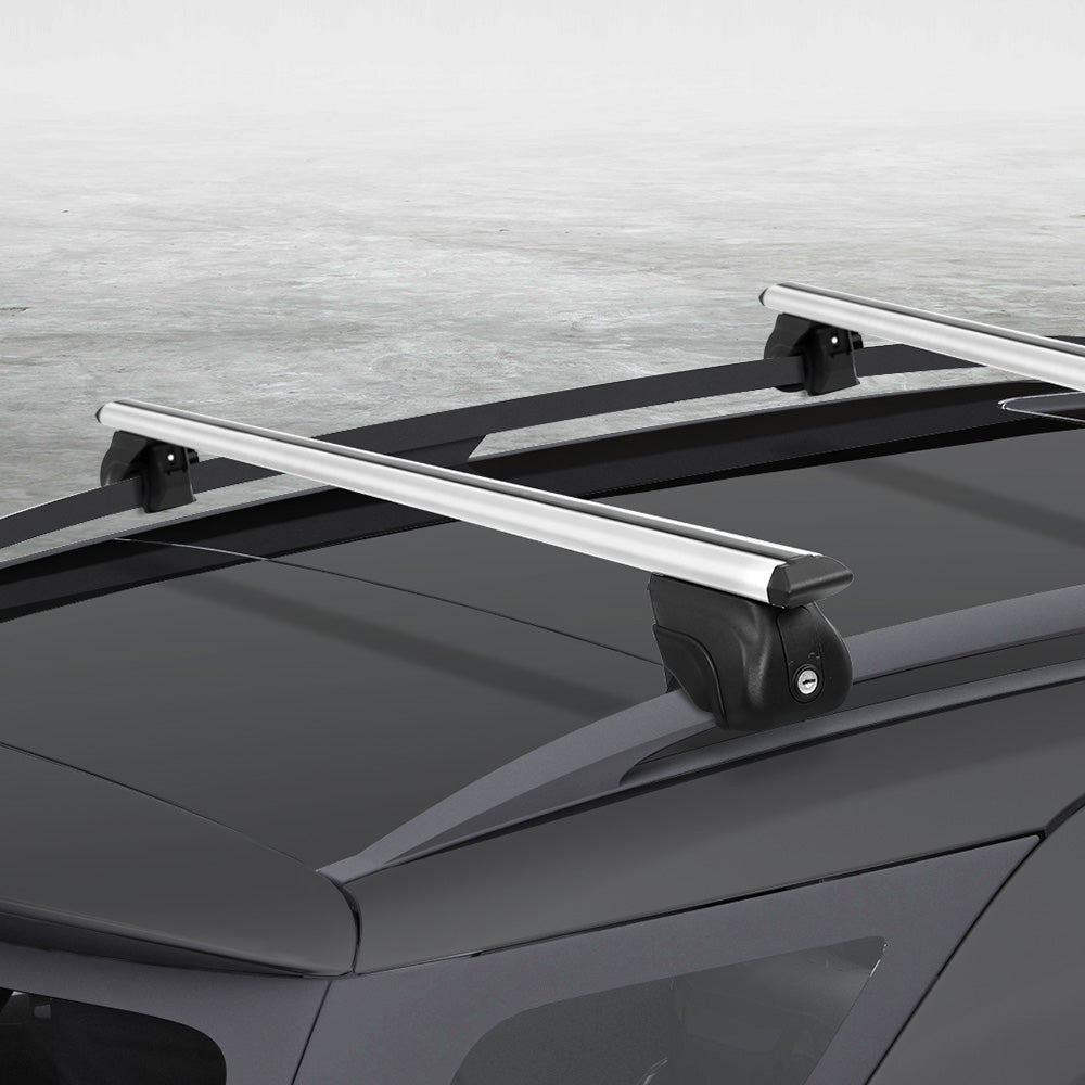 Universal Car Roof Racks Pod Aluminium Cross Bars Upgraded Holder 111cm Silver 7