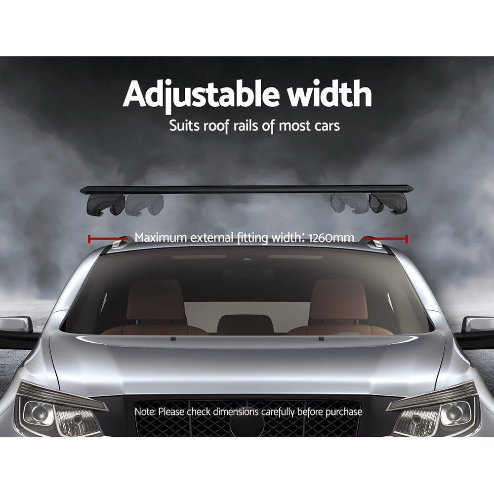 Universal Car Roof Racks Pod Aluminium Cross Bars Upgraded Holder 126cm Black 4
