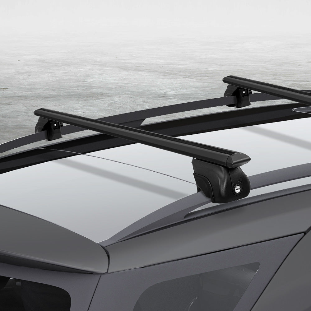 Universal Car Roof Racks Pod Aluminium Cross Bars Upgraded Holder 126cm Black 6