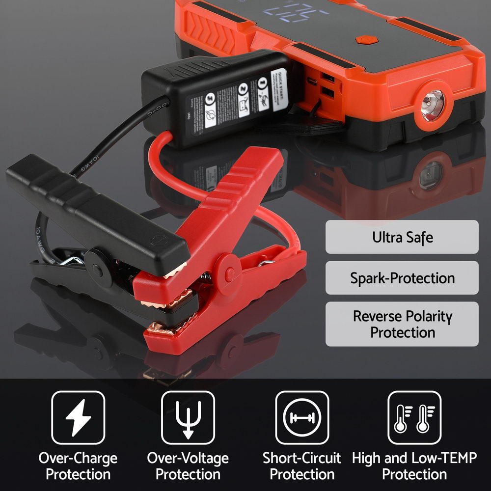 Giantz 3000A Portable Car Jump Starter 12V Lithium Battery Booster Pack Power Bank & Jumper Cables 5