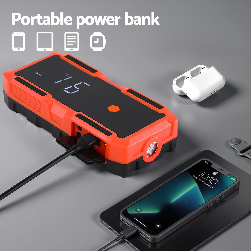 Giantz 3000A Portable Car Jump Starter 12V Lithium Battery Booster Pack Power Bank & Jumper Cables 6