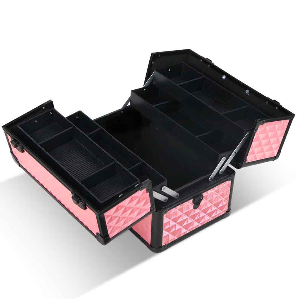 Embellir Portable Cosmetic Beauty Makeup Case - Diamond Pink 3