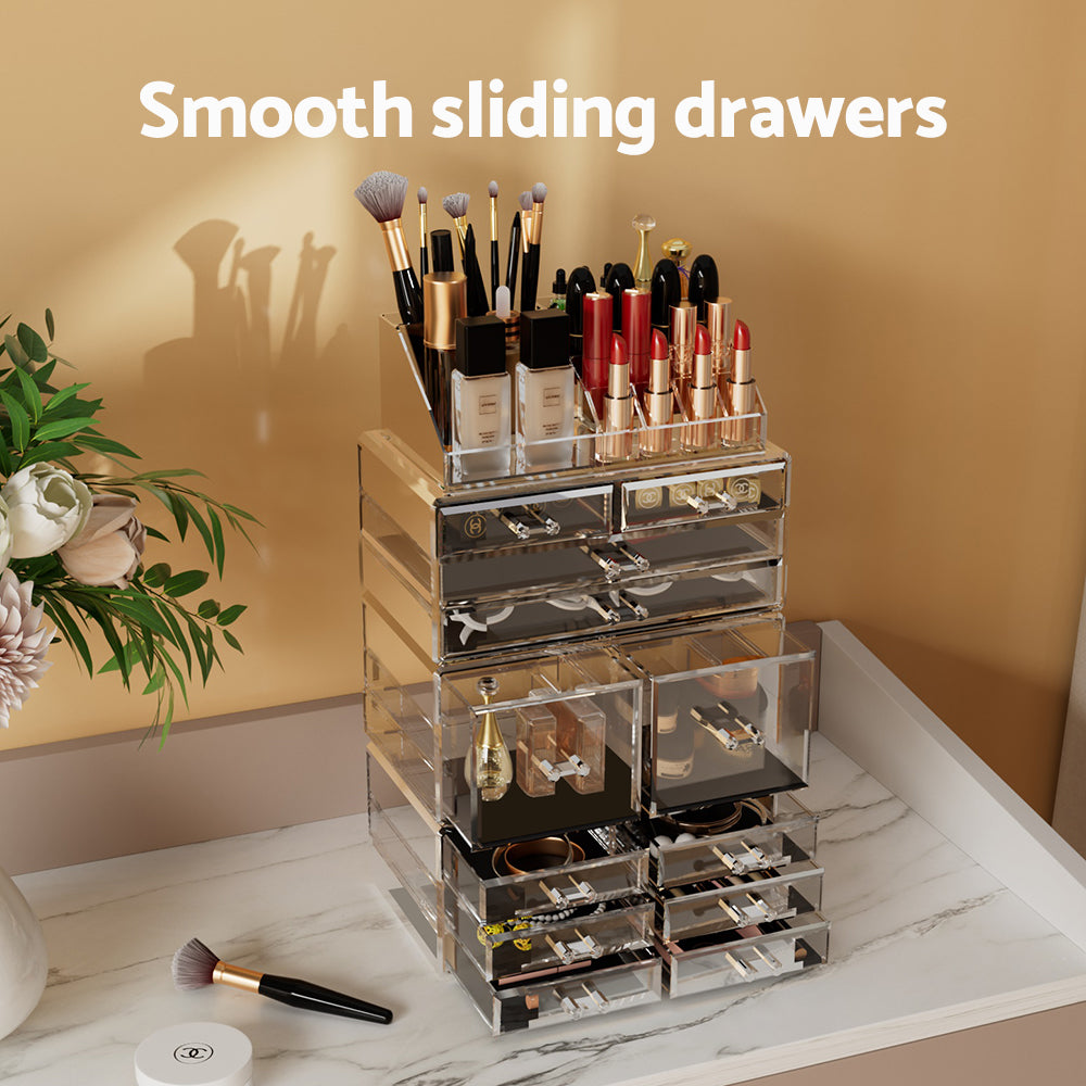 Embellir Makeup Case Acrylic Cosmetic Organizer Storage Box Jewellery Holder 5