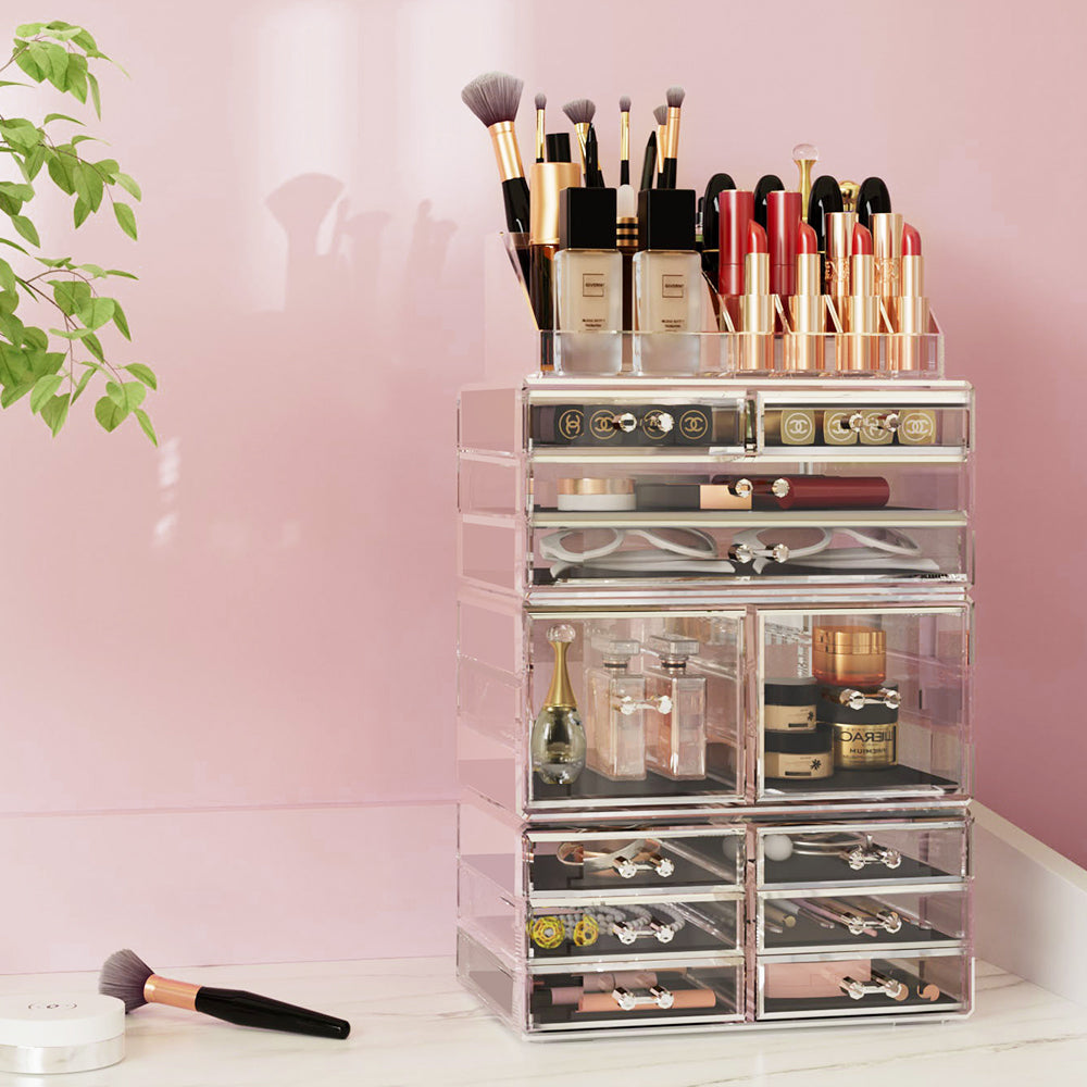 Embellir Makeup Case Acrylic Cosmetic Organizer Storage Box Jewellery Holder 7