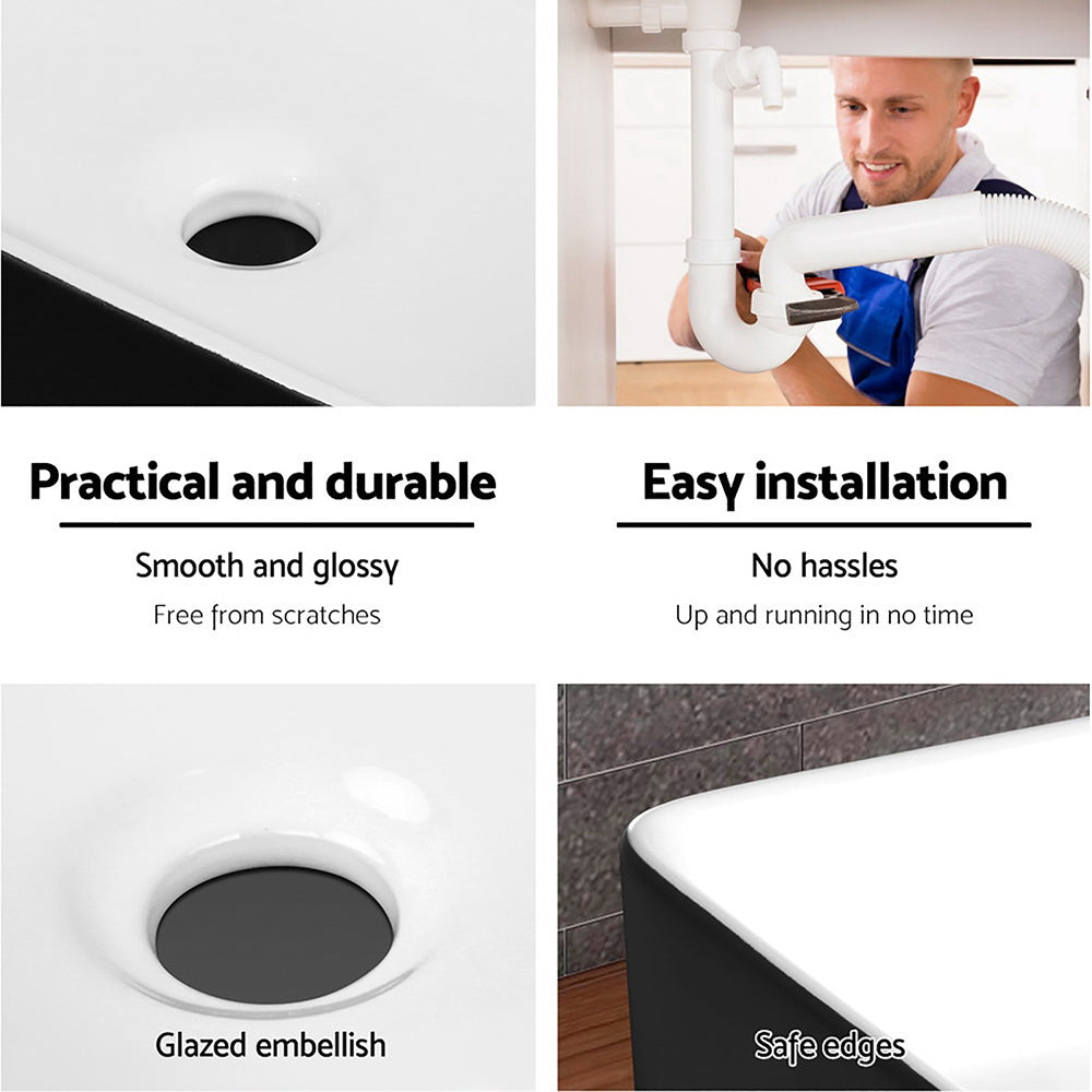 Cefito Bathroom Basin Ceramic Vanity Sink Hand Wash Bowl 48x37cm 6