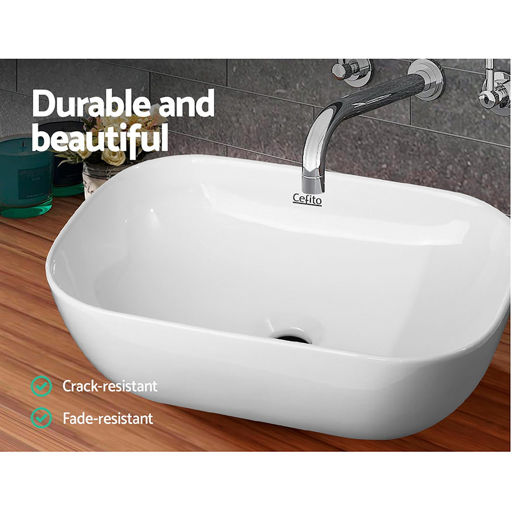 Cefito Bathroom Basin Ceramic Vanity Sink Hand Wash Bowl 46x33cm 4