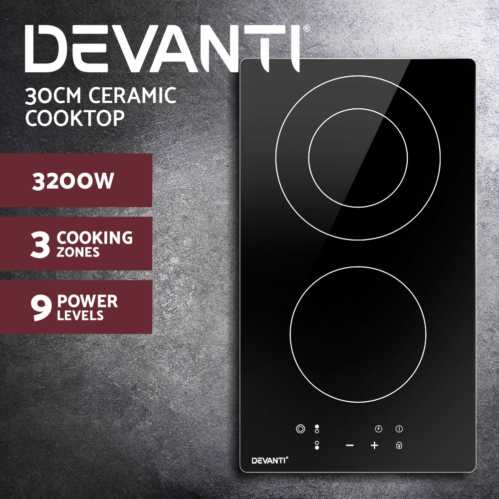 Devanti Electric Ceramic Cooktop 30cm 3
