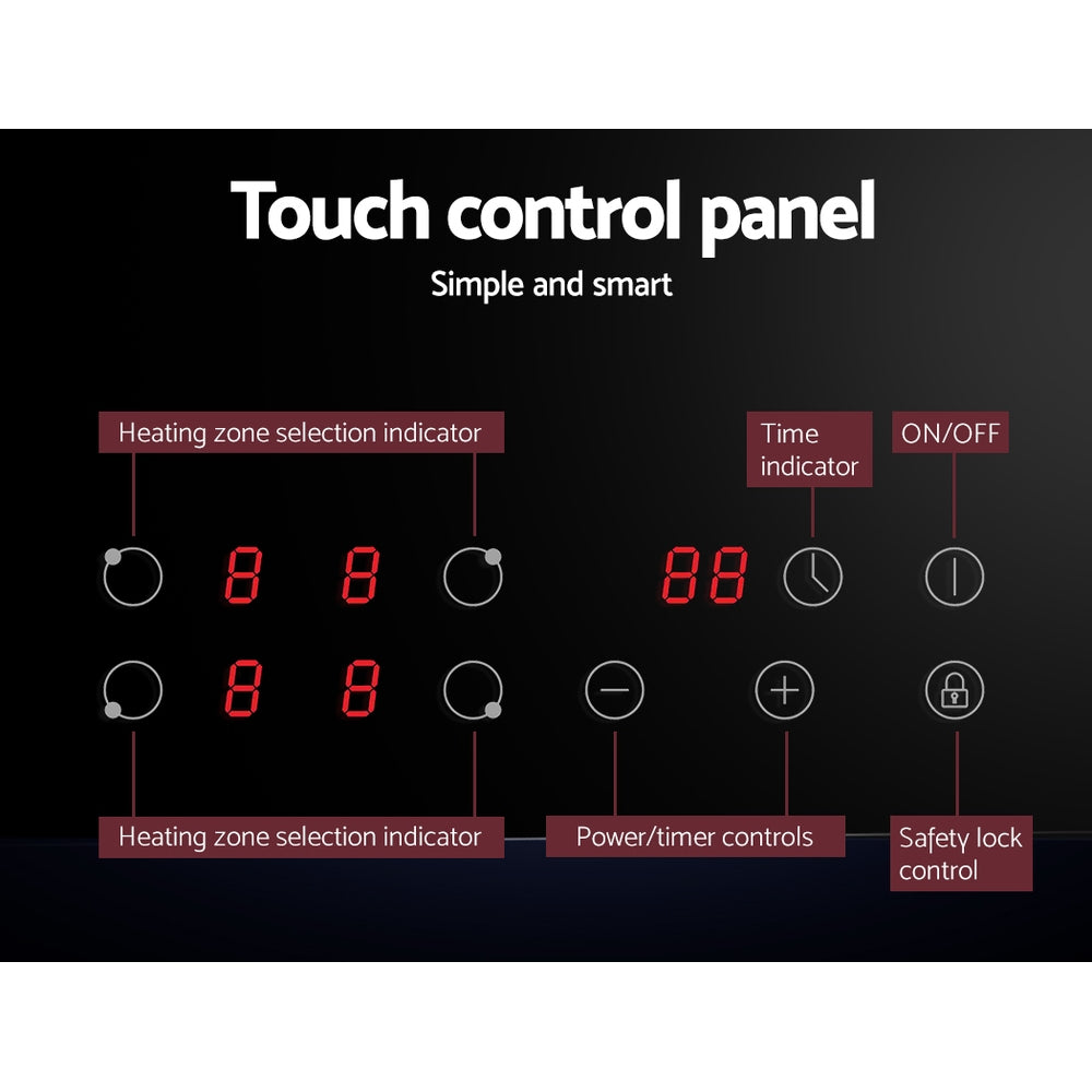 Devanti Electric Ceramic Cooktop 60cm Touch Control 4