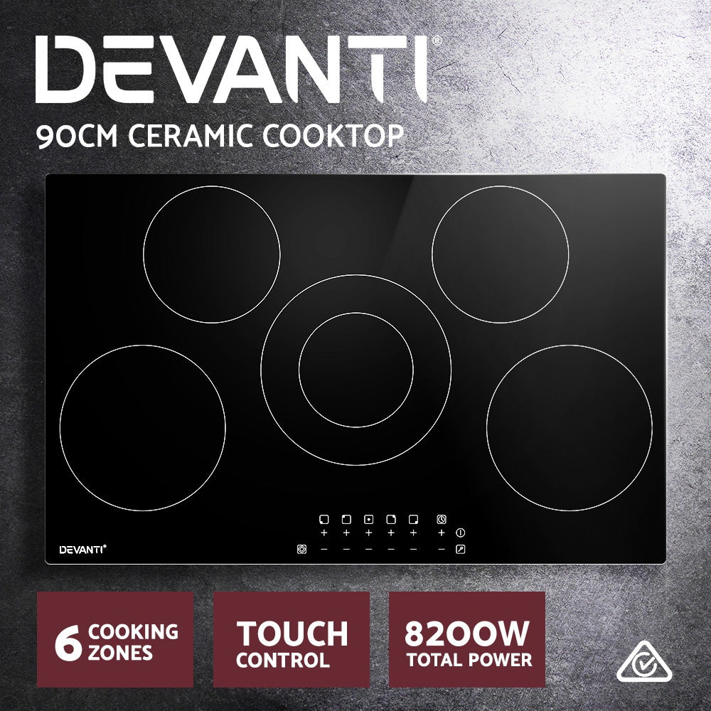 Devanti Electric Ceramic Cooktop 90cm 3