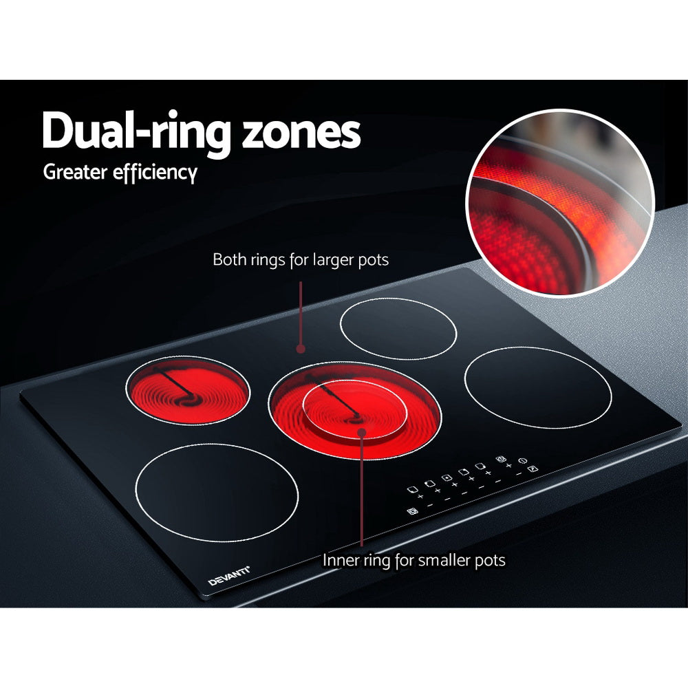 Devanti Electric Ceramic Cooktop 90cm 4