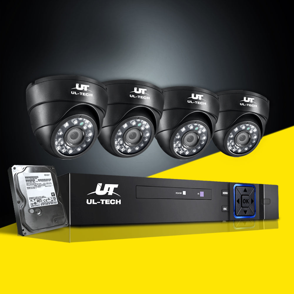 UL-tech CCTV Security System 4CH DVR 4 Cameras 1TB Hard Drive 6