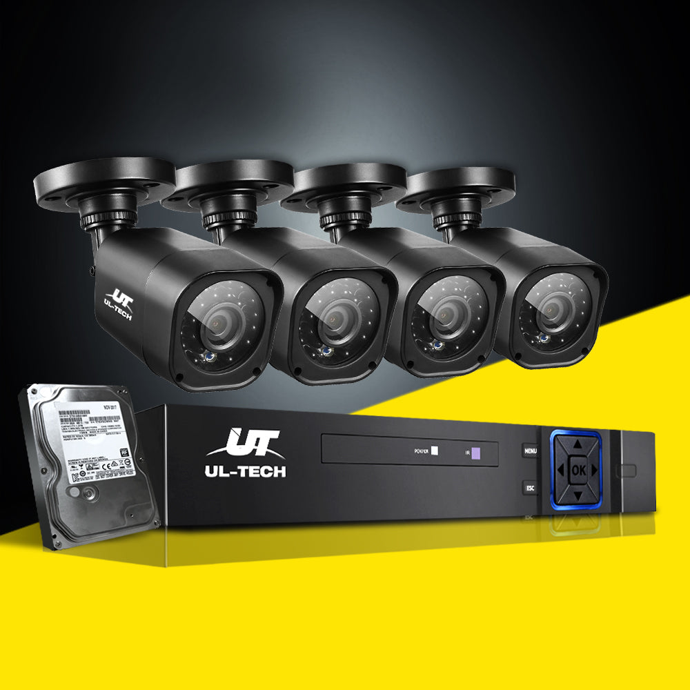 UL-tech CCTV Security System 4CH DVR 4 Cameras 2TB Hard Drive 7