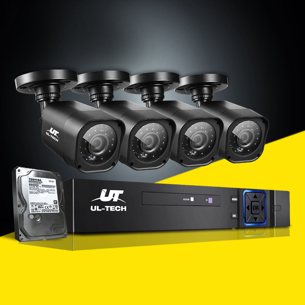 UL-tech CCTV Security System 8CH DVR 4 Cameras 1TB Hard Drive 7