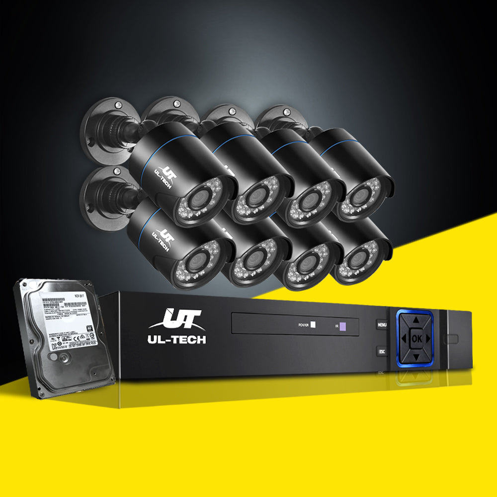 UL-tech CCTV Security System 8CH DVR 8 Cameras 2TB Hard Drive 8