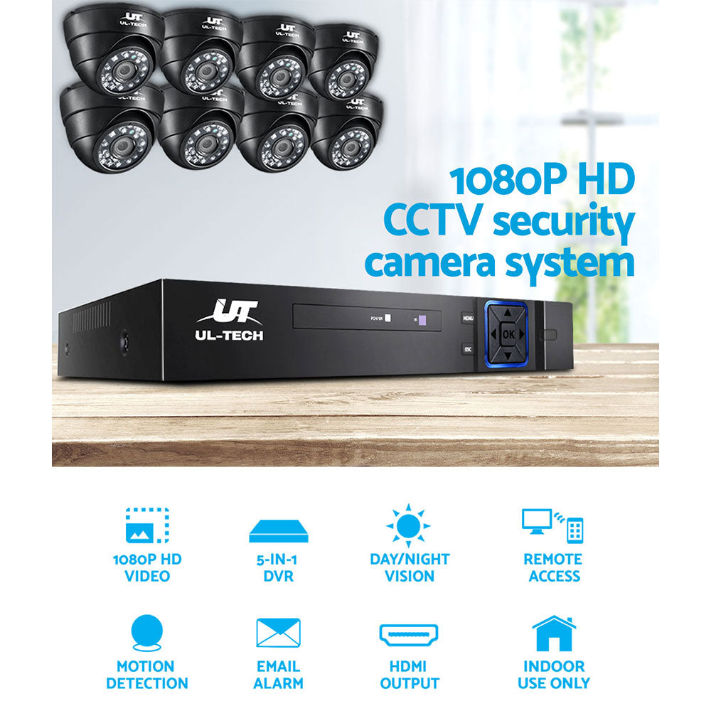 UL-tech CCTV Security System 8CH DVR 8 Cameras 1TB Hard Drive 4