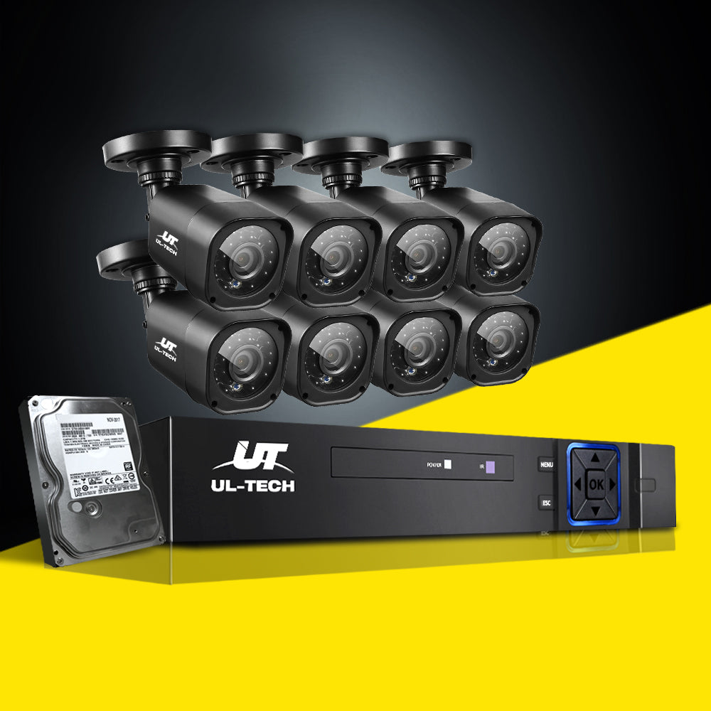 UL-tech CCTV Security System 8CH DVR 8 Cameras 1TB Hard Drive 8