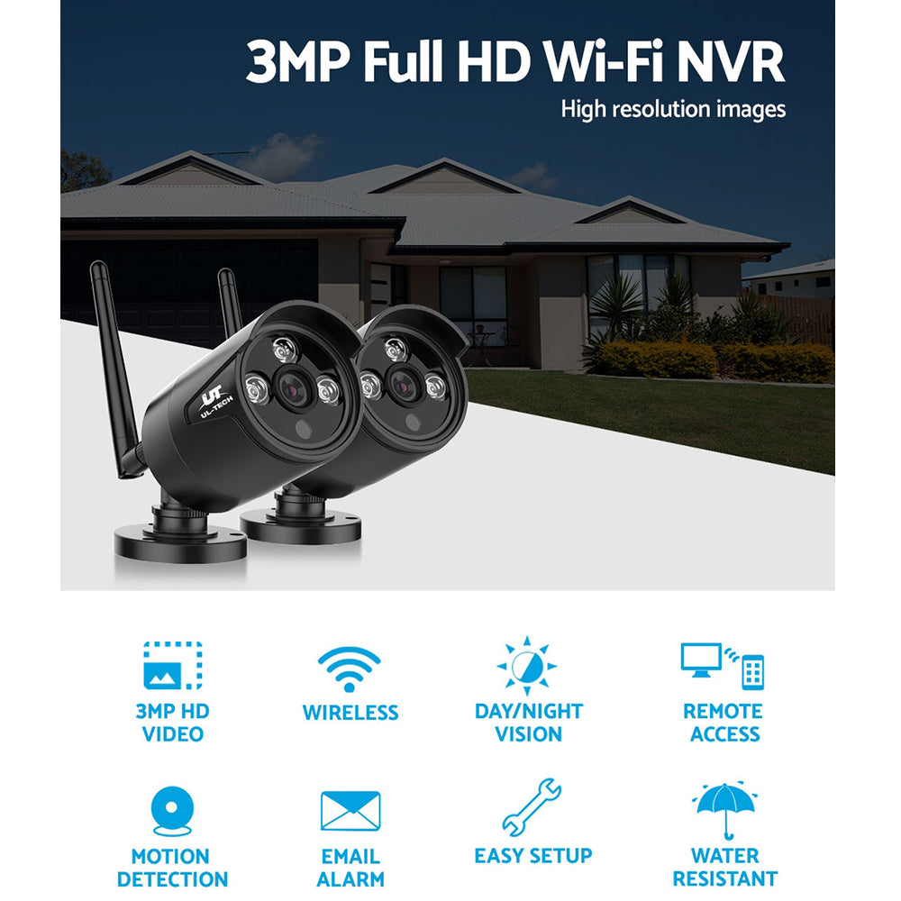 UL-tech Wireless CCTV 3MP 2 Cameras Bullet 3