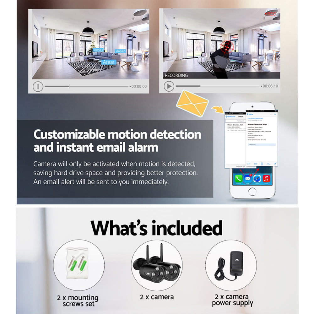 UL-tech Wireless CCTV 3MP 2 Cameras Bullet 6
