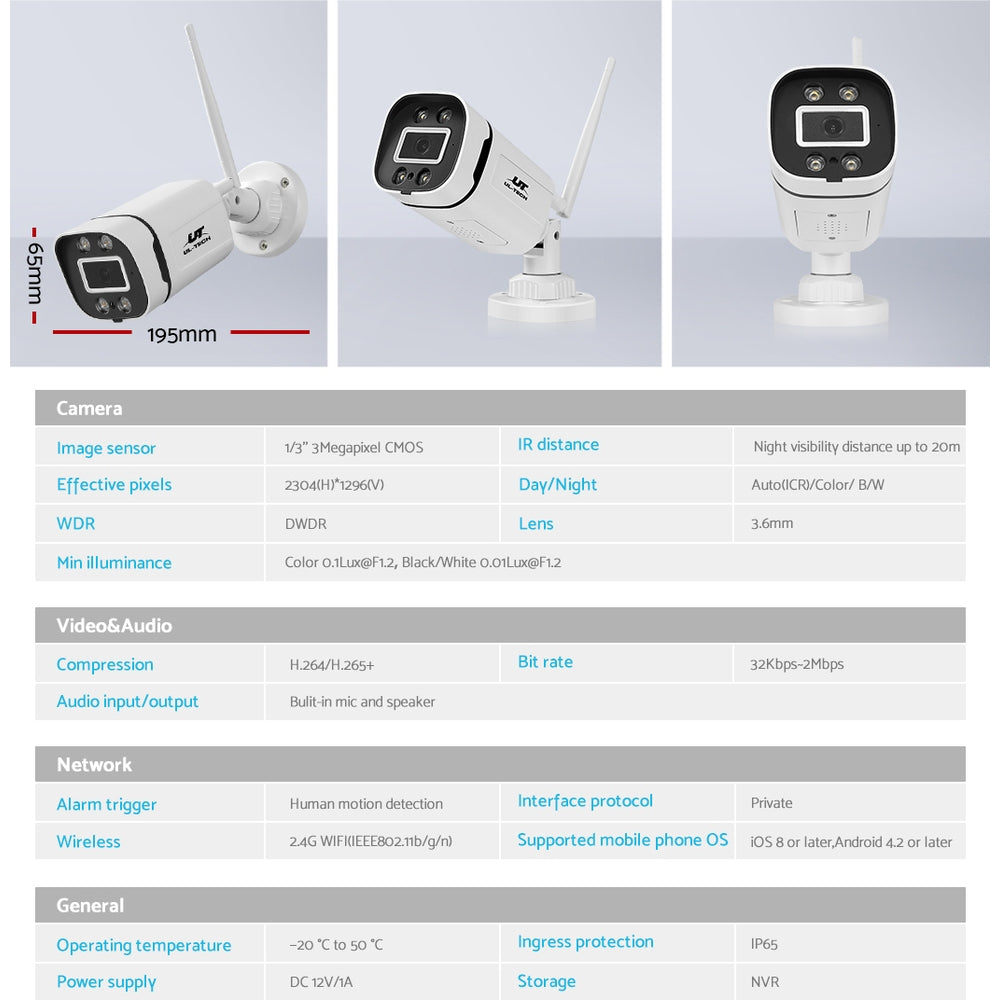 UL-tech Wireless CCTV 3MP Camera Square 5