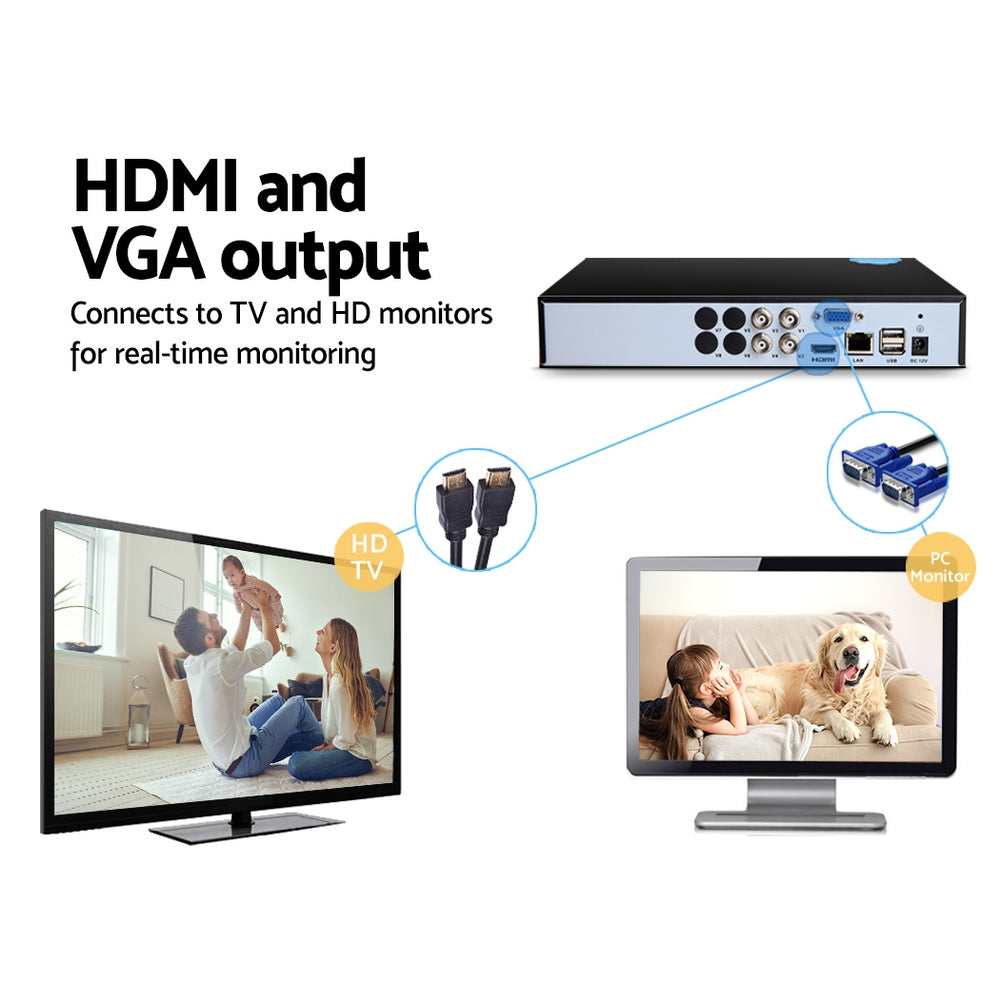 UL-tech 4CH DVR 1080P 5in1 CCTV Video Recorder 4TB Hard Drive 4