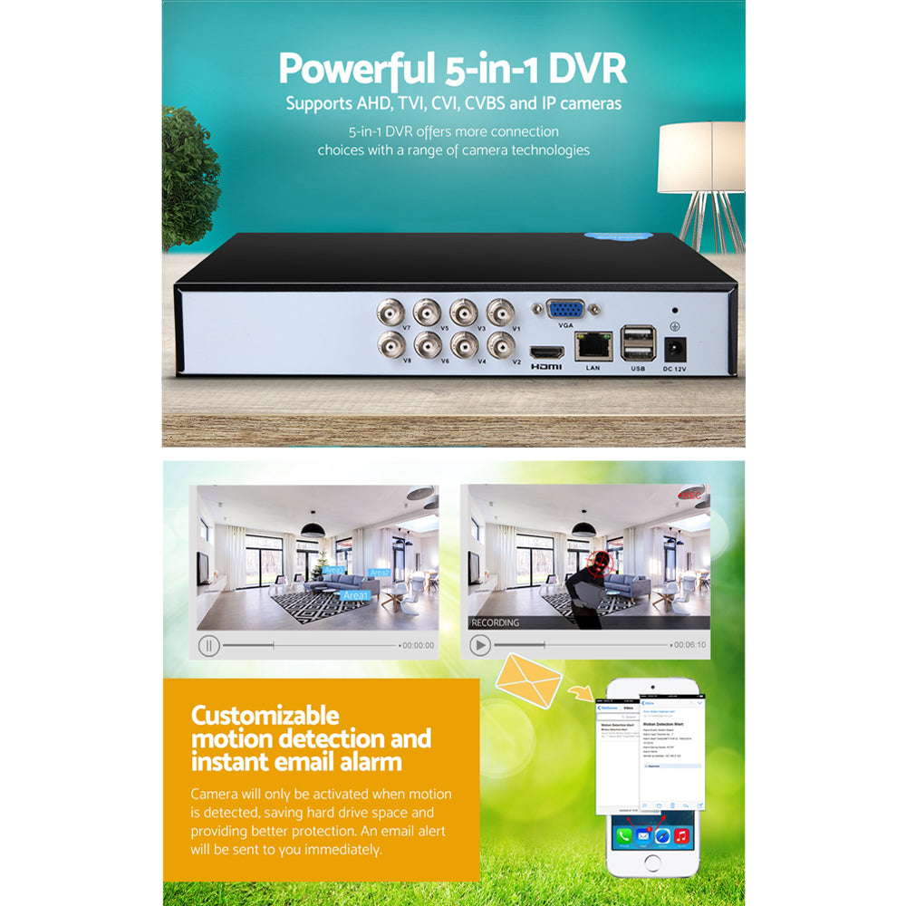 UL-tech 8CH DVR 1080P 5in1 CCTV Video Recorder 5