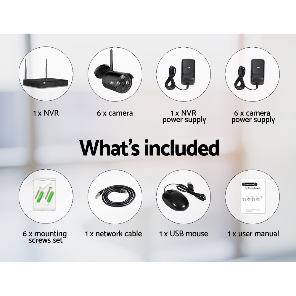 UL-tech Wireless CCTV Security System 8CH NVR 3MP 6 Bullet Cameras 4