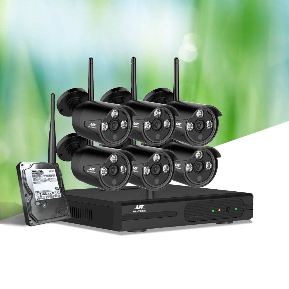 UL-tech Wireless CCTV Security System 8CH NVR 3MP 6 Bullet Cameras 8