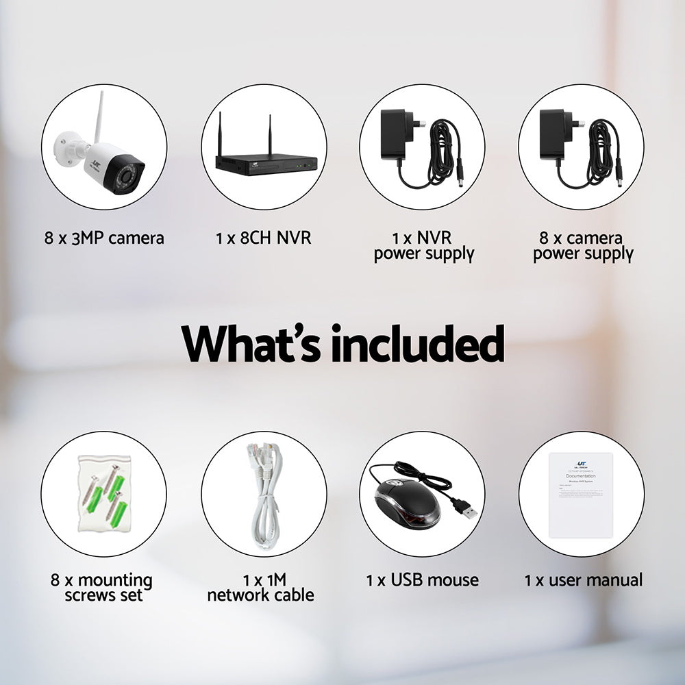 UL-tech 3MP Wireless CCTV 8CH 8 Square Camera 6