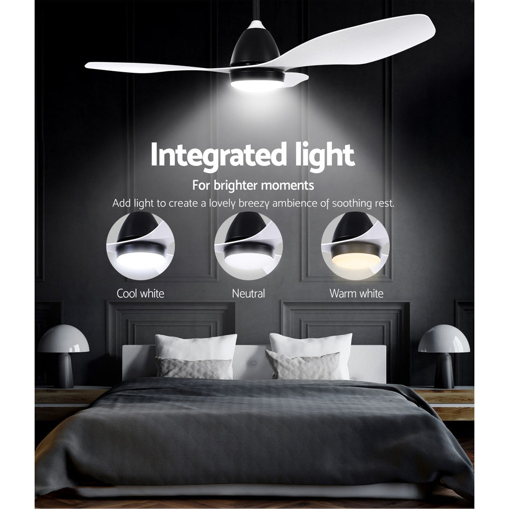 Devanti 48'' Ceiling Fan DC Motor w/Light w/Remote - White 3