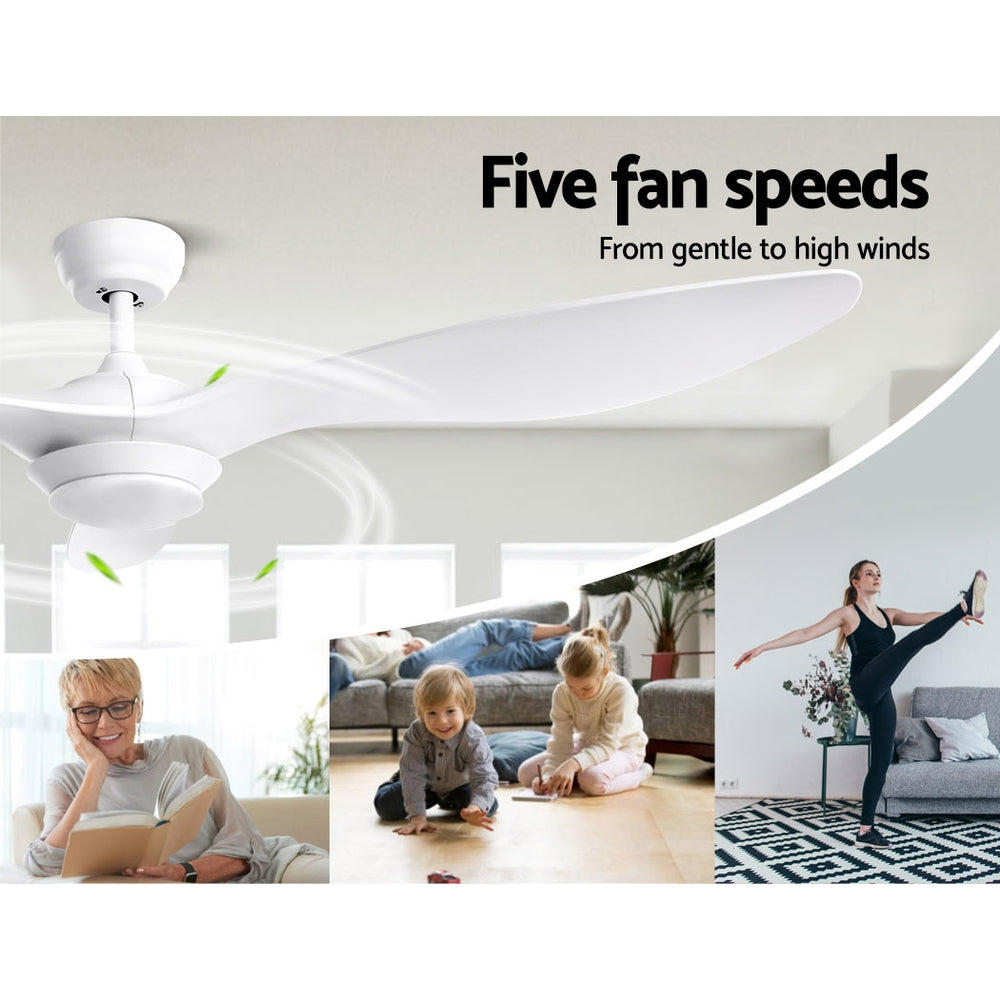 Devanti 52'' Ceiling Fan DC Motor w/Light w/Remote - White 3