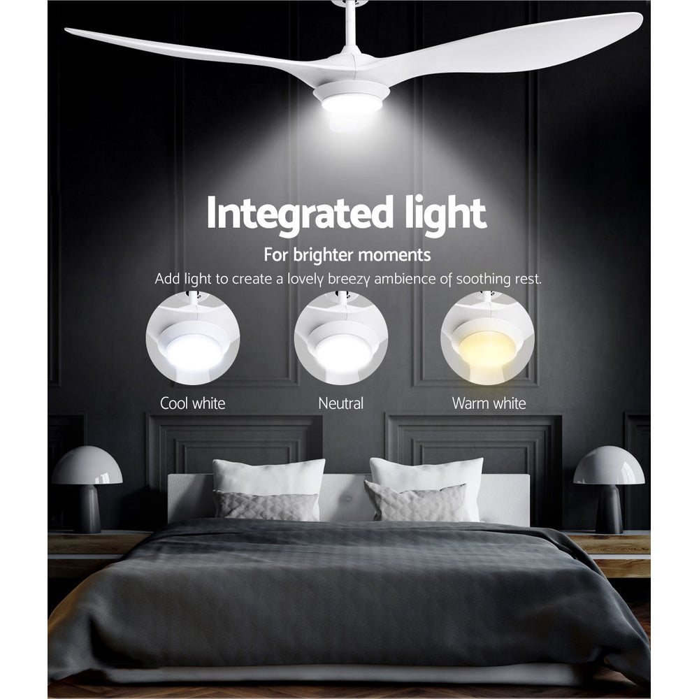 Devanti 52'' Ceiling Fan DC Motor w/Light w/Remote - White 4