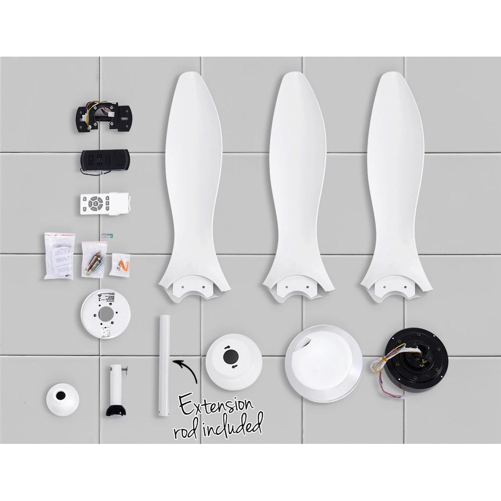 Devanti 52'' Ceiling Fan DC Motor w/Light w/Remote - White 6