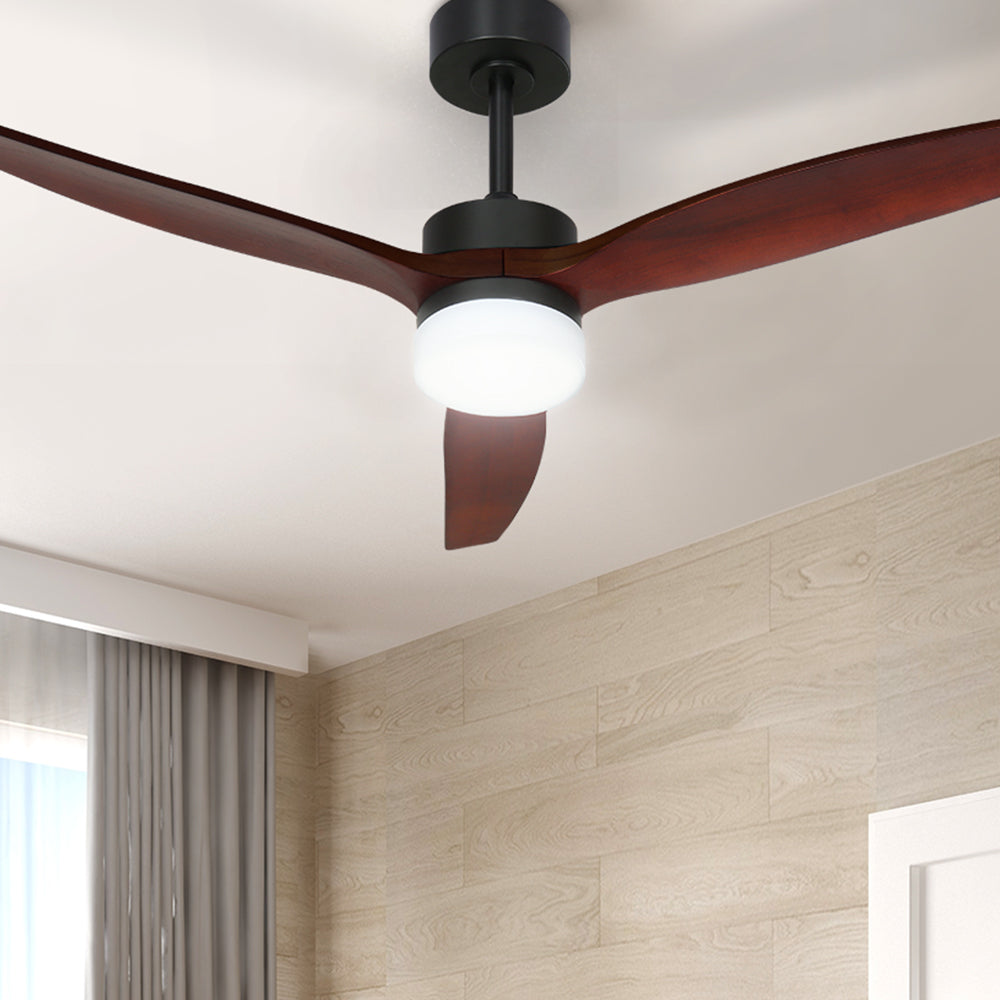 Devanti 52'' Ceiling Fan AC Motor 3 Blades w/Light - Dark Wood 4