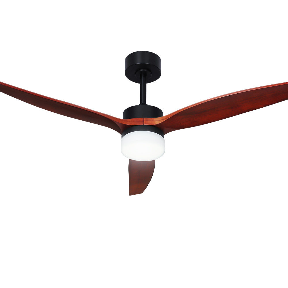 Devanti 52'' Ceiling Fan AC Motor 3 Blades w/Light - Dark Wood 7