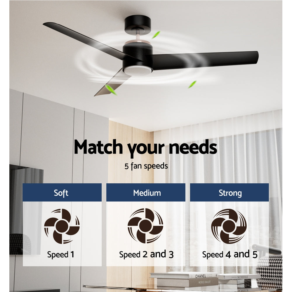 Devanti 52'' Ceiling Fan DC Motor w/Light w/Remote - Black 4