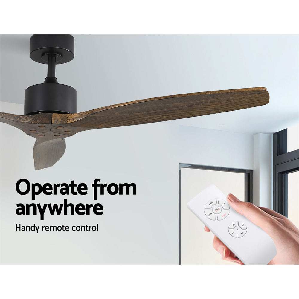 Devanti 52'' Ceiling Fan AC Motor 3 Blades w/Remote - Dark Wood 3