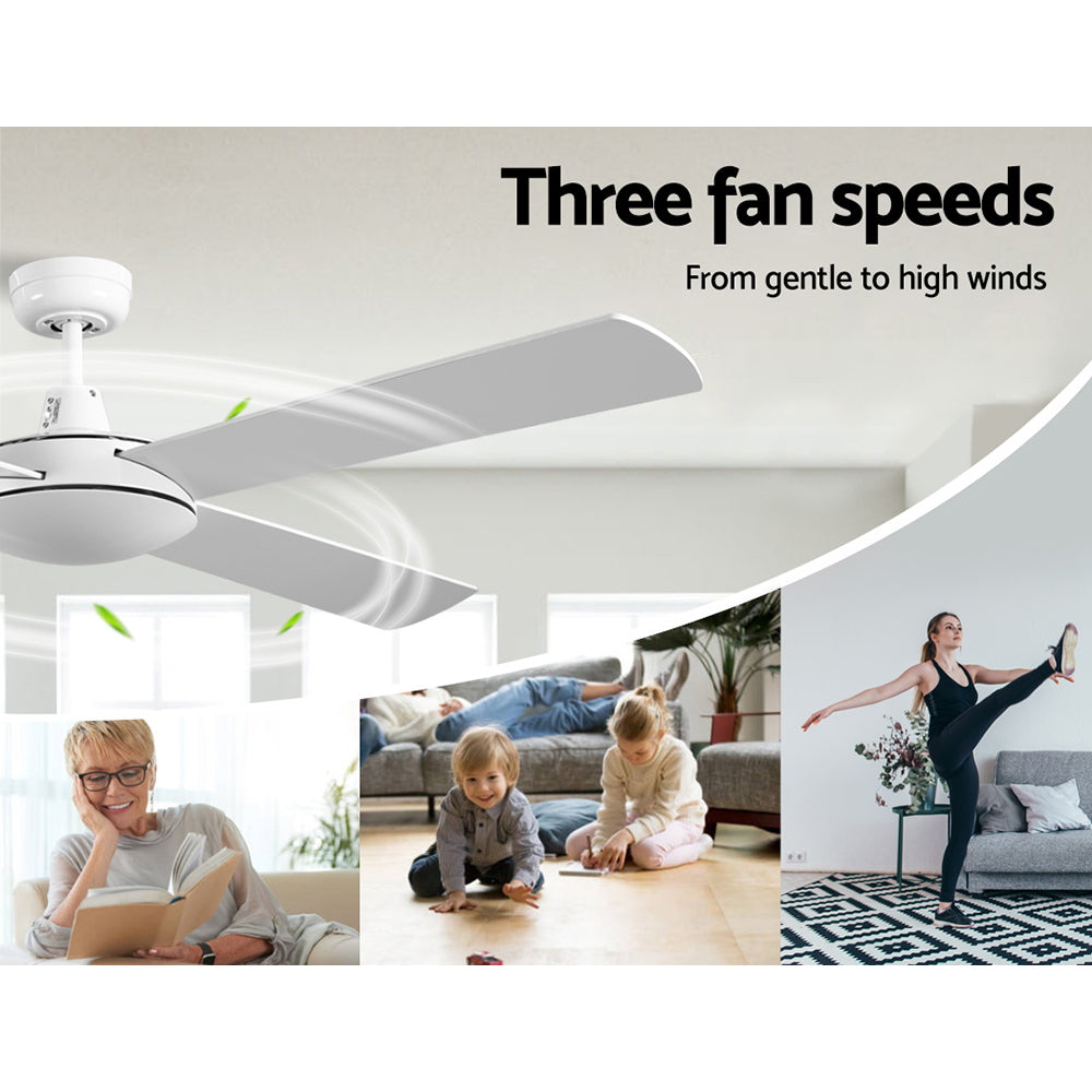 Devanti 52'' Ceiling Fan AC Motor 4 Blades w/Remote - White 3