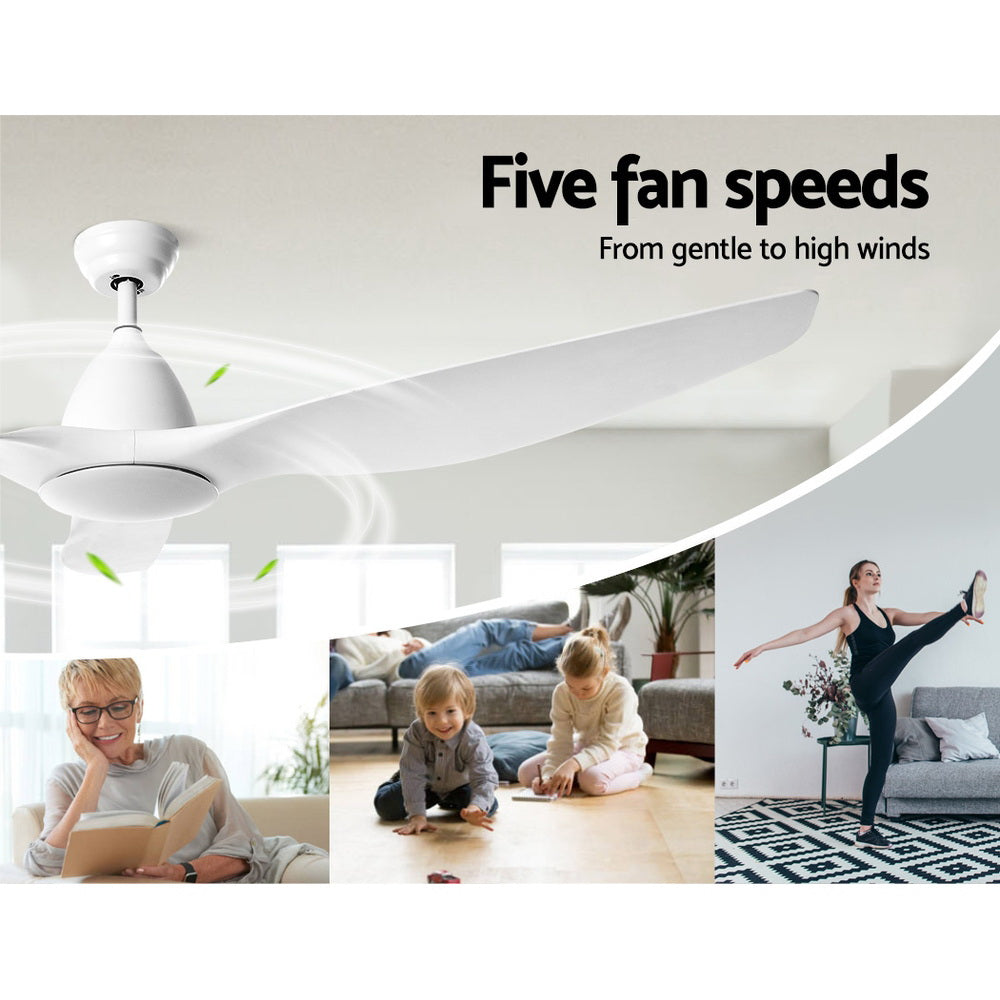 Devanti 64'' Ceiling Fan DC Motor w/Light w/Remote - White 3