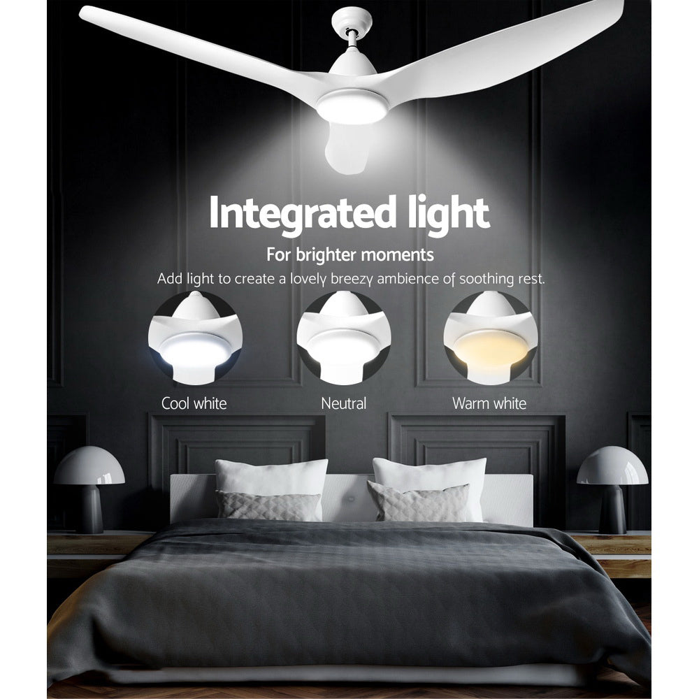 Devanti 64'' Ceiling Fan DC Motor w/Light w/Remote - White 4